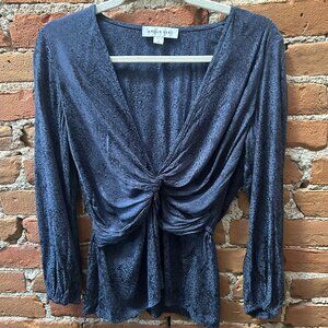 Longsleeve Twist Blouse | Amour Vert  | Midnight Blue, Size XS